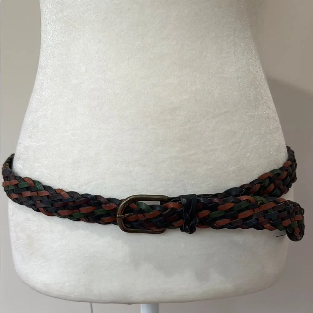 Capezio Colorful Genuine Leather Vintage Braided Multicolor Belt